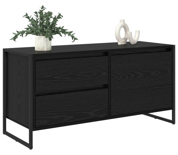 VidaXL TV szekrény fiókkal Fekete tölgy 100 x 36 x 49.5 cm Faanyag