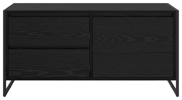 VidaXL TV szekrény fiókkal Fekete tölgy 100 x 36 x 49.5 cm Faanyag