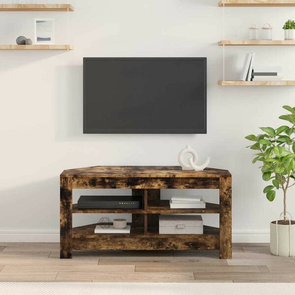 VidaXL SarokTVSzekrény Füstölt tölgy 102 x 40,5 x 45 cm Faanyag