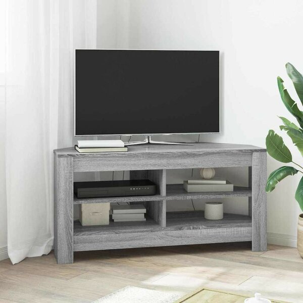 VidaXL SarokTVSzekrény Szürke Sonoma 102 x 40,5 x 45 cm Faanyag