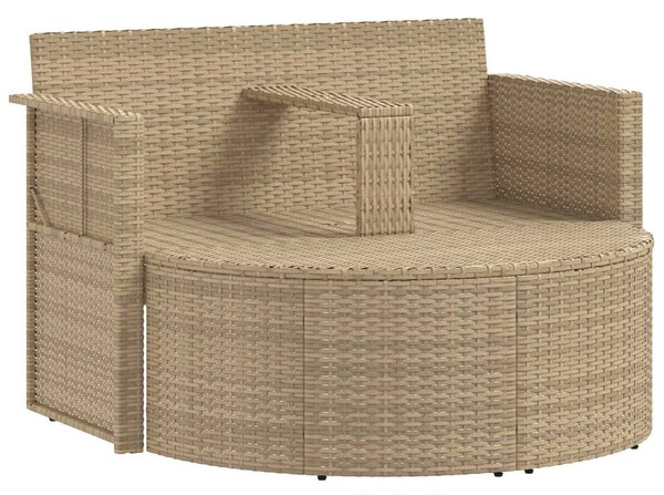 VidaXL Kerti kanapé párnával 8 pcs Beige és Világosszürke polirattan