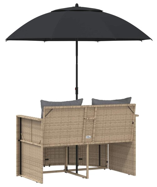 VidaXL Kerti kanapé párnával 8 pcs Beige és Világosszürke polirattan