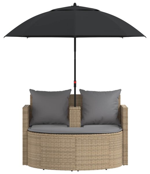 VidaXL Kerti kanapé párnával 8 pcs Beige és Világosszürke polirattan