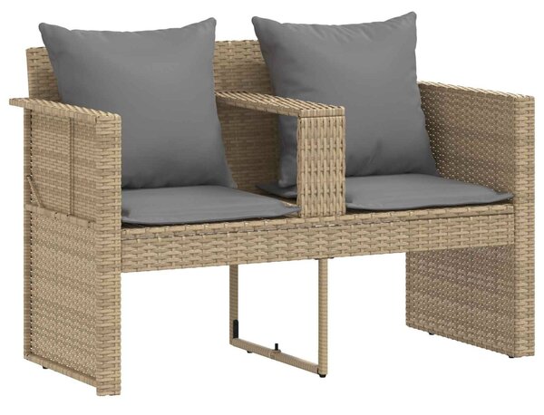VidaXL Kerti kanapé párnával 8 pcs Beige és Világosszürke polirattan