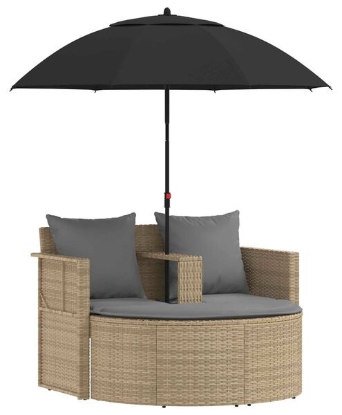 VidaXL Kerti kanapé párnával 8 pcs Beige és Világosszürke polirattan
