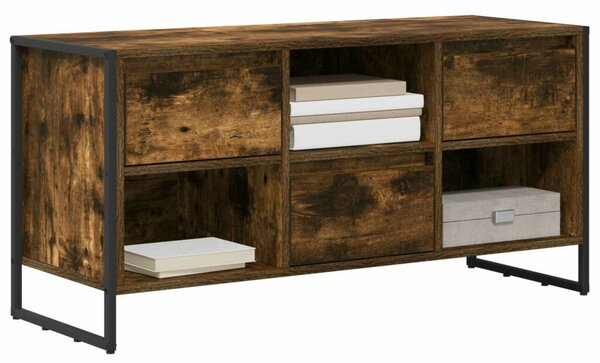 VidaXL TV szekrény fiókkal Füstös tölgy 100 x 36 x 49,5 cm Faanyag