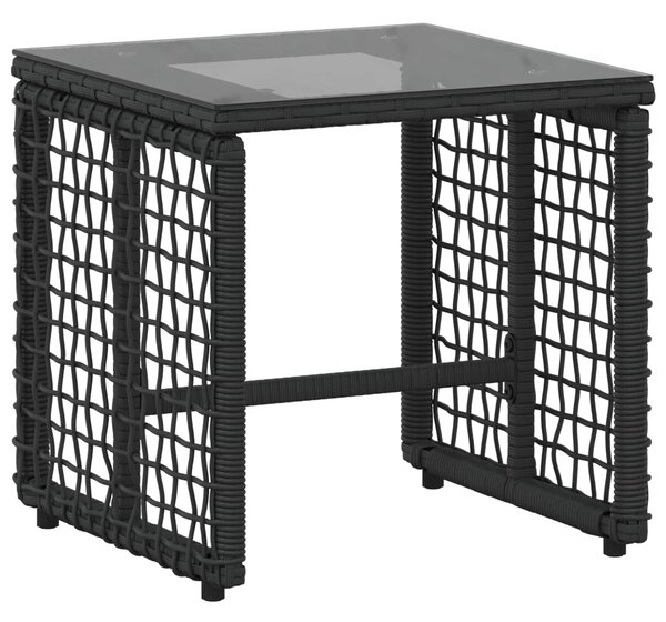 VidaXL Kültéri Bútor Szett párnával 5 pcs Fekete és Fehér