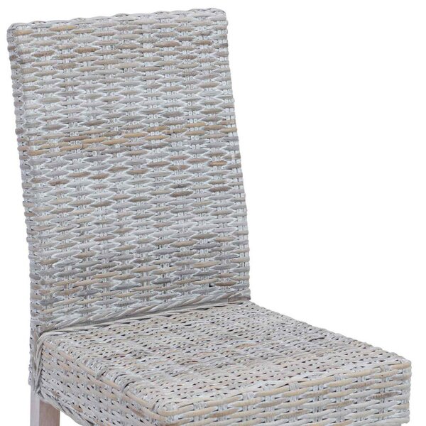VidaXL Étkezőszék 2 pcs Fehér Mosás 45 x 54 x 93 cm Tömör Mahagóni Fa