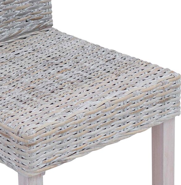 VidaXL Étkezőszék 2 pcs Fehér Mosás 45 x 54 x 93 cm Tömör Mahagóni Fa