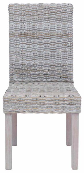 VidaXL Étkezőszék 2 pcs Fehér Mosás 45 x 54 x 93 cm Tömör Mahagóni Fa