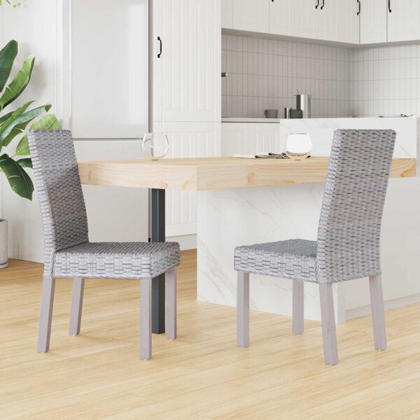 VidaXL Étkezőszék 2 pcs Fehér Mosás 45 x 54 x 93 cm Tömör Mahagóni Fa