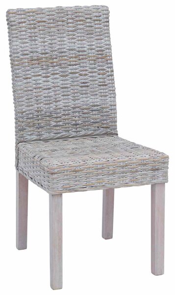 VidaXL Étkezőszék 2 pcs Fehér Mosás 45 x 54 x 93 cm Tömör Mahagóni Fa