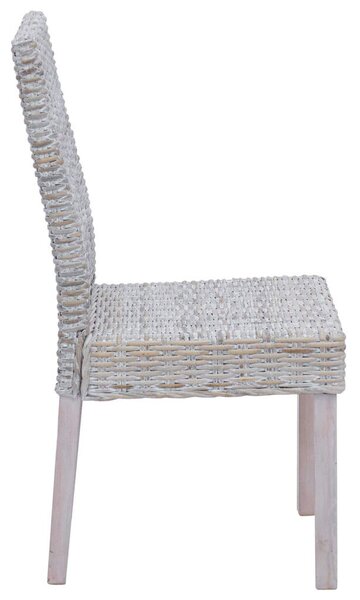 VidaXL Étkezőszék 2 pcs Fehér Mosás 45 x 54 x 93 cm Tömör Mahagóni Fa