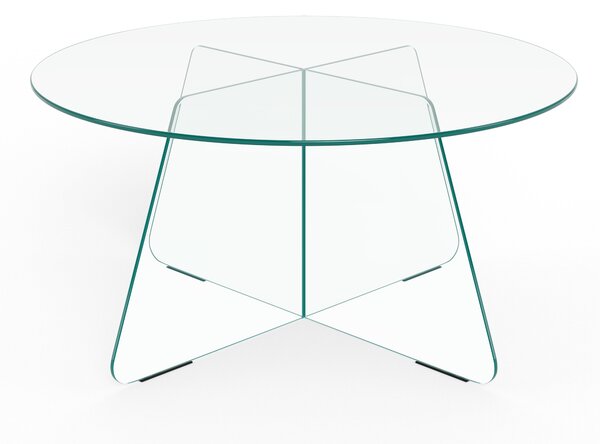Dohányzóasztal Norsica 1004, Edzett üveg, 40cm, Fehér