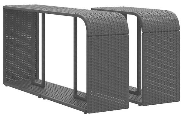 VidaXL 10 részes fekete polyrattan kerti ülőgarnitúra párnákkal