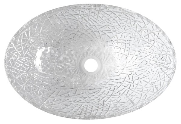 Sapho Sapho, PURUS gravírozott üveg munkalap mosogató 50x36 cm, átlátszó üveg, TY305CL