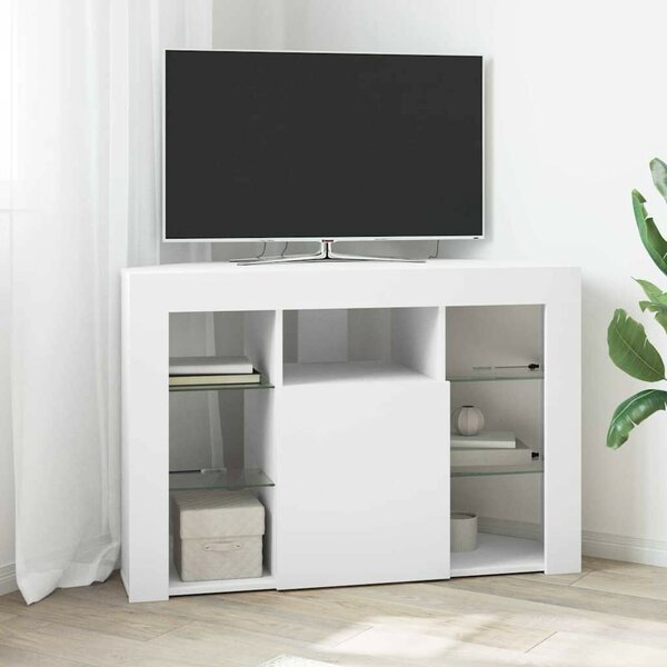 VidaXL Sarok LED TV szekrény Fehér 100x40x68cm Faanyag
