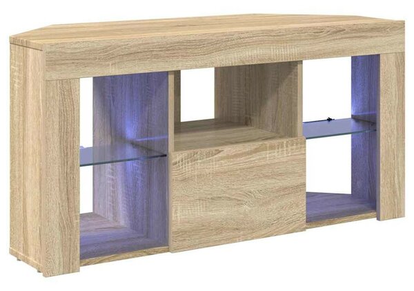VidaXL Sarok LED TV szekrény Sonoma tölgy 102 x 40 x 50 cm Faanyag