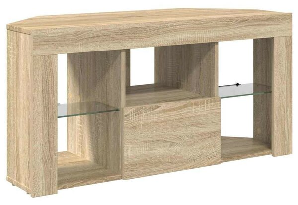 VidaXL Sarok LED TV szekrény Sonoma tölgy 102 x 40 x 50 cm Faanyag