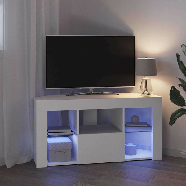 VidaXL Sarok LED TV szekrény Fehér 100 x 40 x 50 cm Faanyag