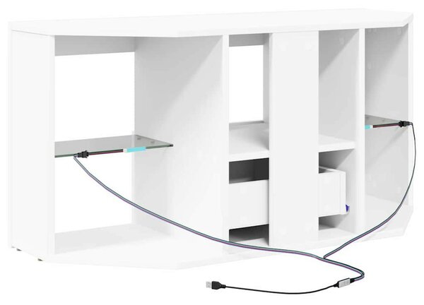 VidaXL Sarok LED TV szekrény Fehér 100 x 40 x 50 cm Faanyag