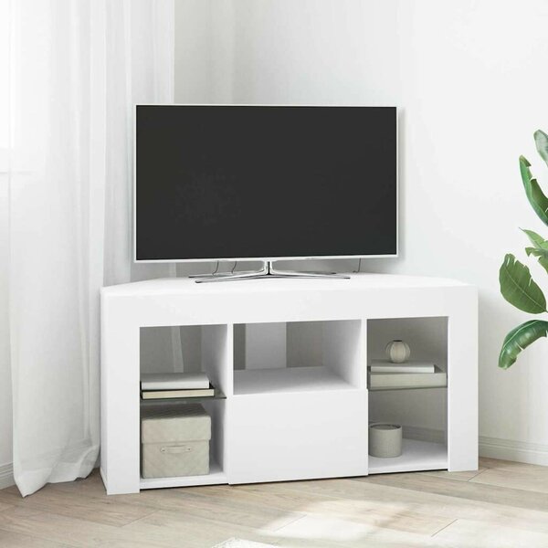 VidaXL Sarok LED TV szekrény Fehér 100 x 40 x 50 cm Faanyag