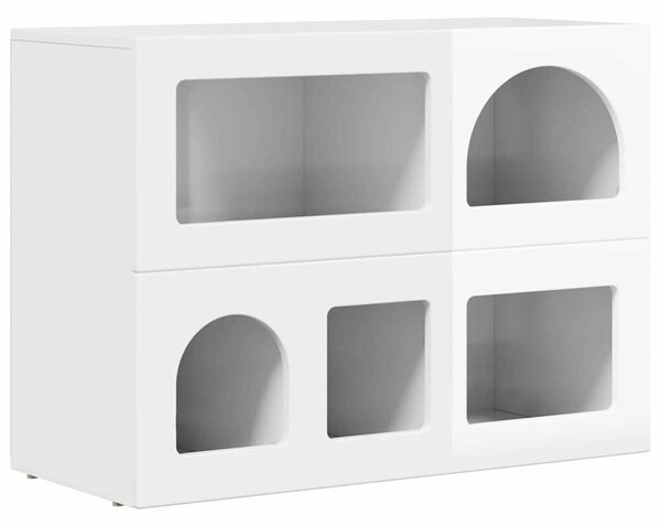 VidaXL Széf Magas Fényű Fehér 80,5 x 35 x 59 cm Faanyag