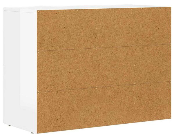 VidaXL Széf Magas Fényű Fehér 80,5 x 35 x 59 cm Faanyag
