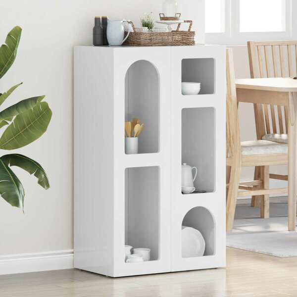 VidaXL Széf Magas Fényű Fehér 59 x 35 x 100,5 cm Faanyag