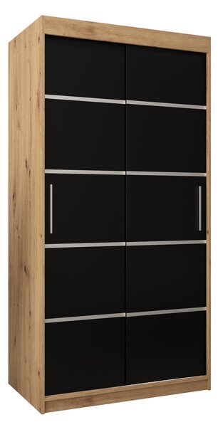 Ruhásszekrény 100 cm Verika 1 100 (artisan tölgy + fekete)
