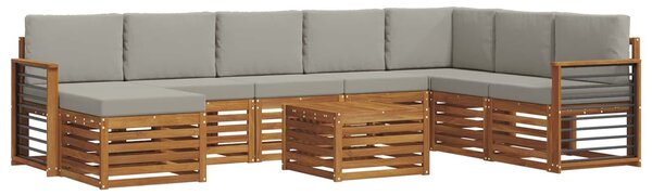 VidaXL Kültéri kanapé szett 9 pcs Természetes és Világosszürke