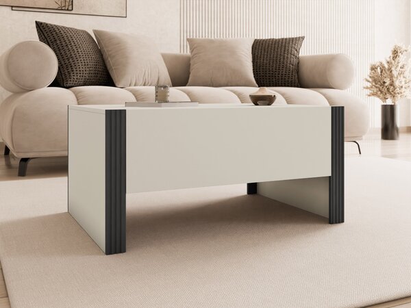 Dohányzóasztal Vocio, Laminált forgácslap, 50x72cm, Fekete, Kasmír