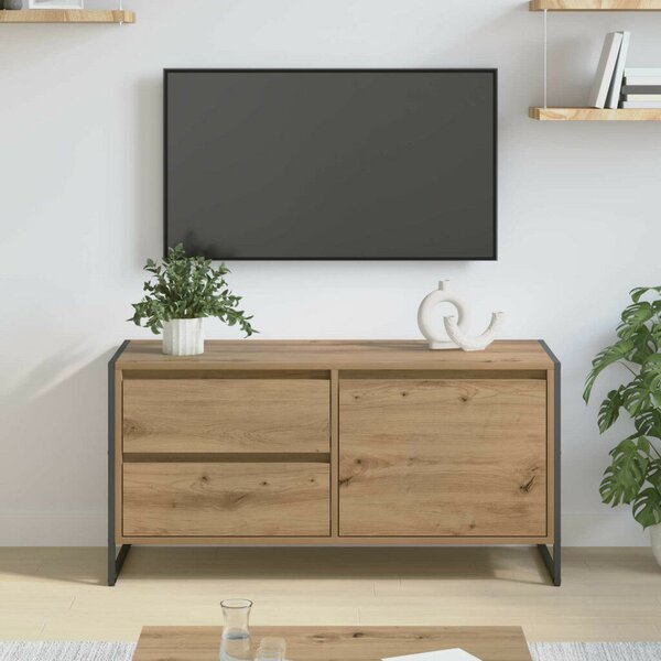 VidaXL TV szekrény fiókkal Művészi tölgy 100 x 36 x 49.5 cm Faanyag