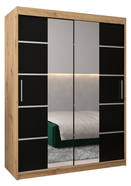 Ruhásszekrény 180 cm Verika 4 180 (artisan tölgy + fekete)