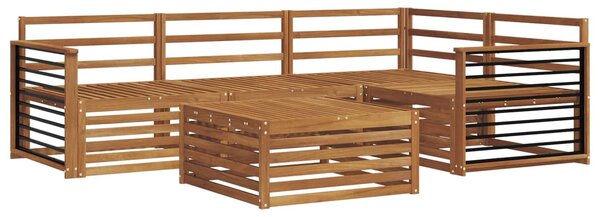 VidaXL Kültéri kanapé szett 5 pcs Természetes Tömör Akácfa