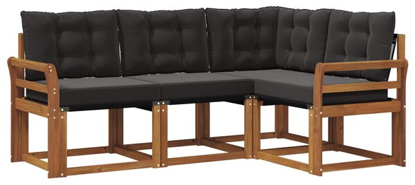 VidaXL Kültéri kanapé szett párnával 4 pcs Természetes és fekete
