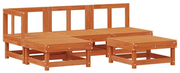 VidaXL Kerti lounge szett 13 pcs Viaszbarna Tömör Fenyőfa