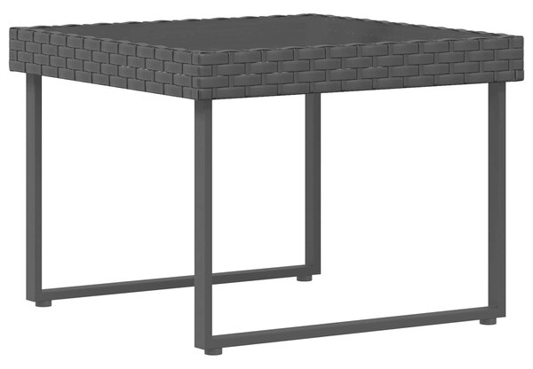 VidaXL Kerti Kanapé Szett 2 pcs Fekete és Krém Poli Rattan Acél