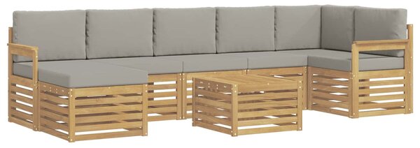 VidaXL Kültéri kanapé szett 7 pcs Fehér és világosszürke