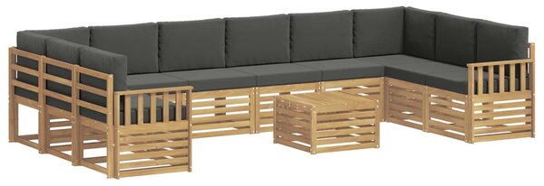 VidaXL Kültéri kanapé szett 8 pcs Fehér és antracit 59 x 59 x 37 cm