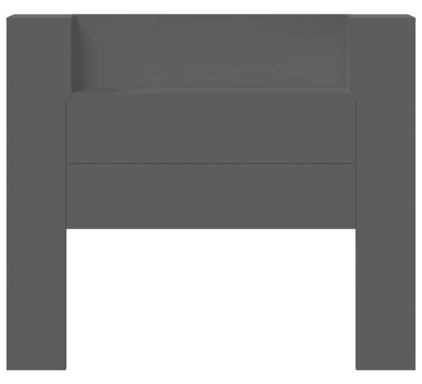 VidaXL Fejtámla LED -es lámpákkal Fekete 120 x 16,5 x 103,5 cm Faanyag