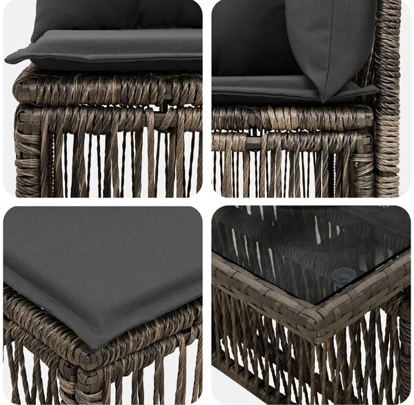 VidaXL Kerti Kanapé Szett 13 pcs Szürke polirattan