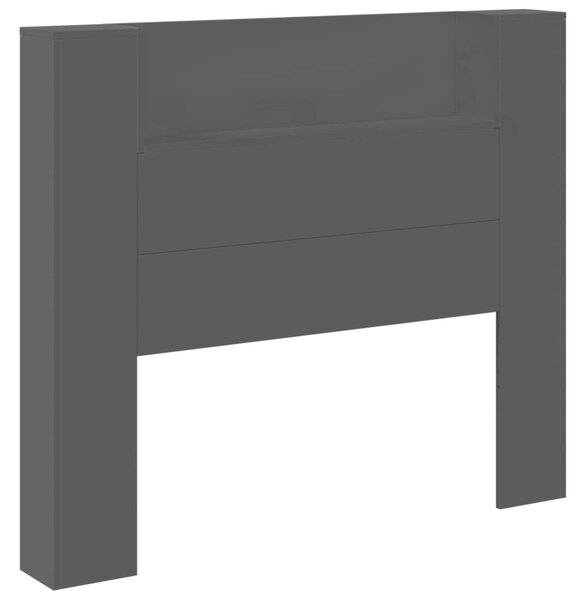 VidaXL Fejtámla LED -es lámpákkal Fekete 120 x 16,5 x 103,5 cm Faanyag