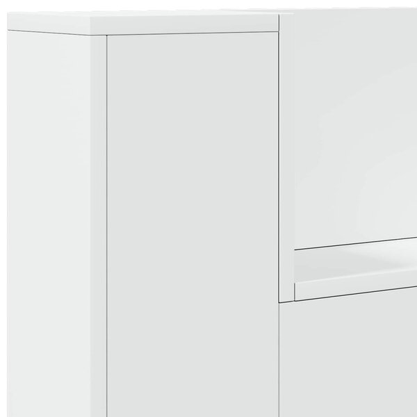 VidaXL Fejtámla LED -es lámpákkal Fehér 120 x 16,5 x 103,5 cm Faanyag