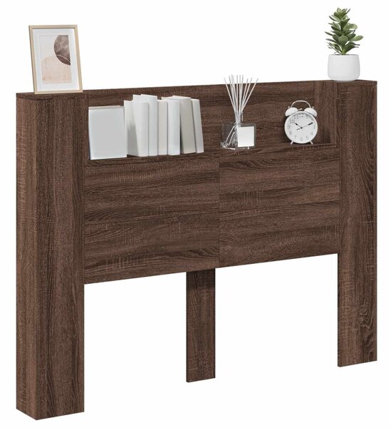 VidaXL Fejtámla polcokkal Barna Tölgy 140 x 16,5 x 103,5 cm Faanyag