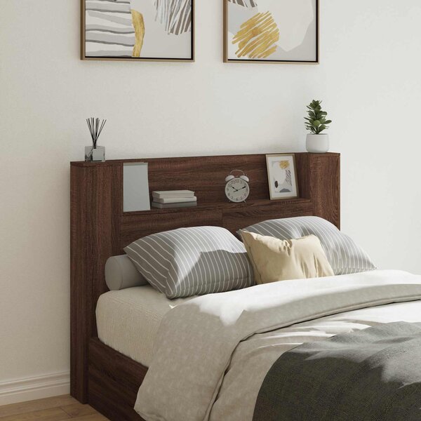 VidaXL Fejtámla polcokkal Barna Tölgy 140 x 16,5 x 103,5 cm Faanyag