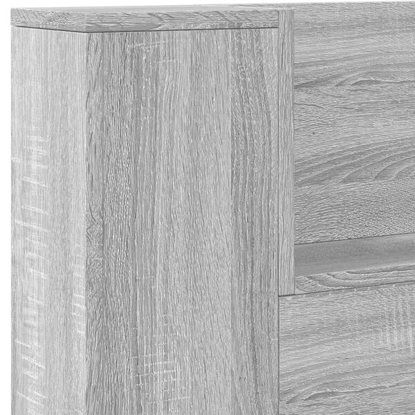 VidaXL Fejtámla polcokkal Szürke Sonoma 180 x 16,5 x 103,5 cm Faanyag