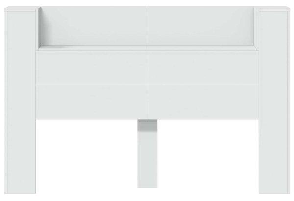 VidaXL Fejtámla LED -es lámpákkal Fehér 160 x 16,5 x 103,5 cm Faanyag