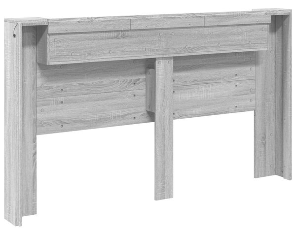 VidaXL Fejtámla polcokkal Szürke Sonoma 180 x 16,5 x 103,5 cm Faanyag