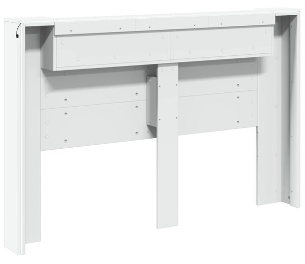 VidaXL Fejtámla LED -es lámpákkal Fehér 160 x 16,5 x 103,5 cm Faanyag